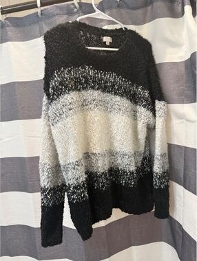 Cozy black white gray softgirl boho sweater cheap deal soft
